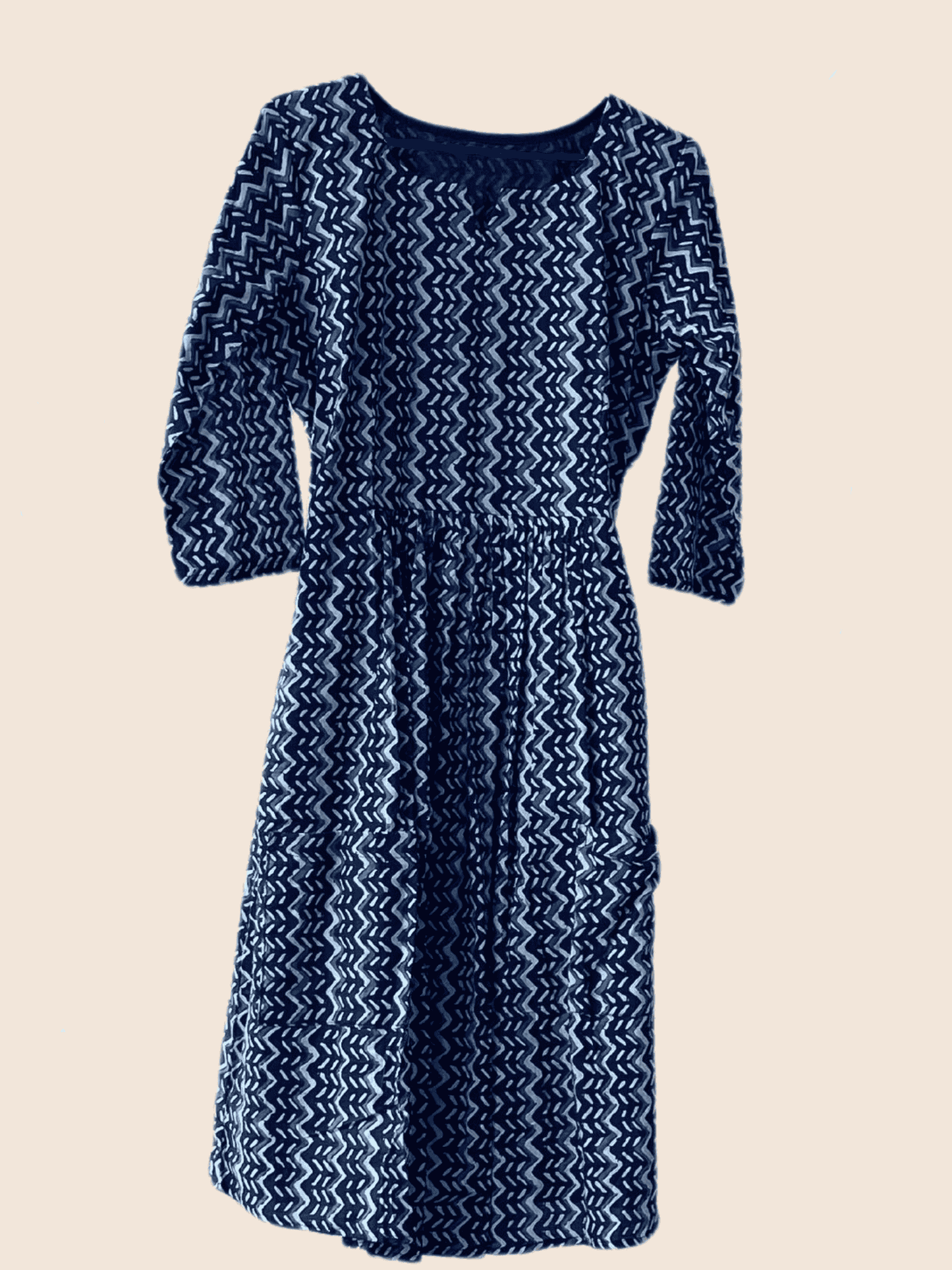 Maisie Blue Long Sleeve Cotton Maxi Dress with Pockets